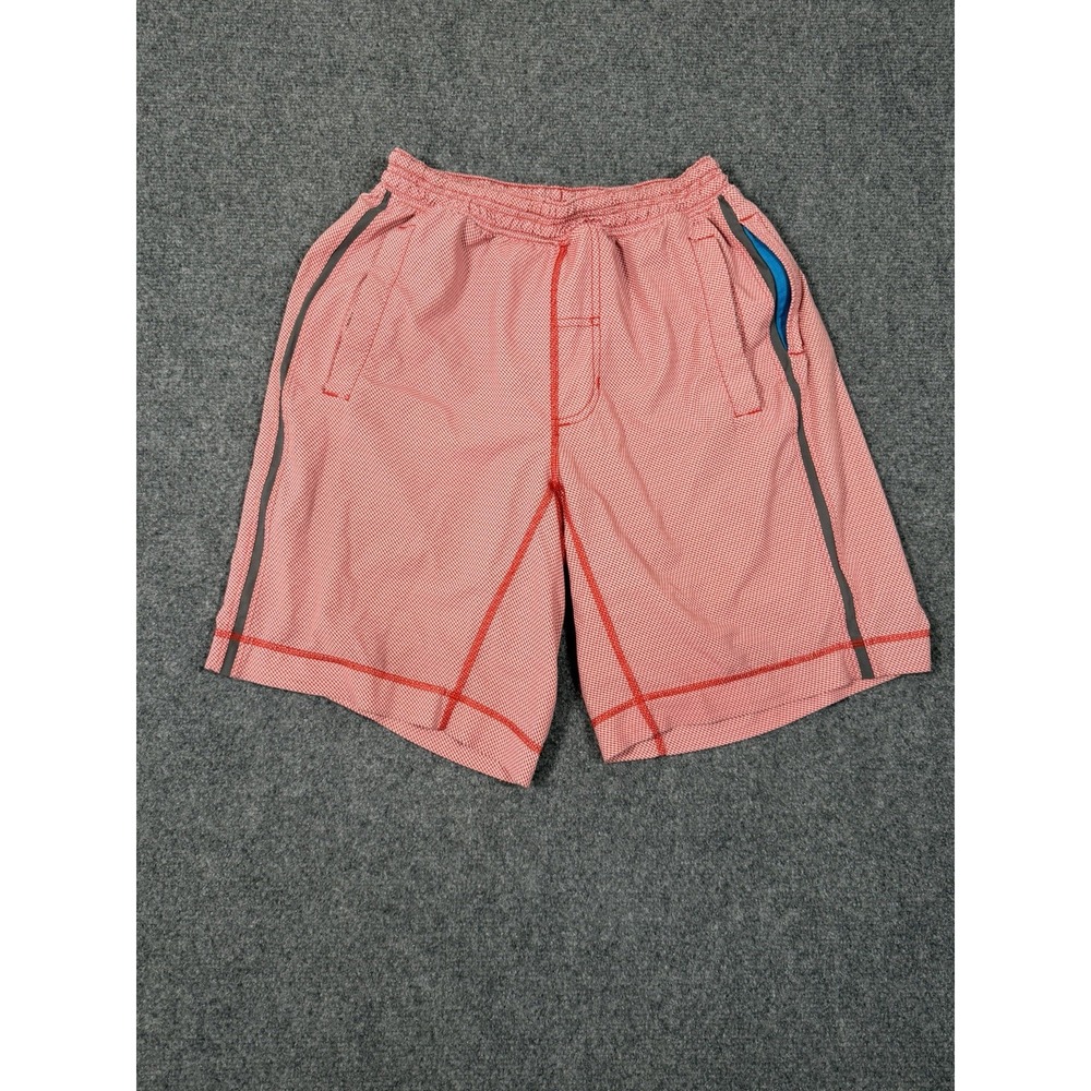 Lululemon Pace Breaker Lined Shorts Men's Small Red White Running Athletic 9"